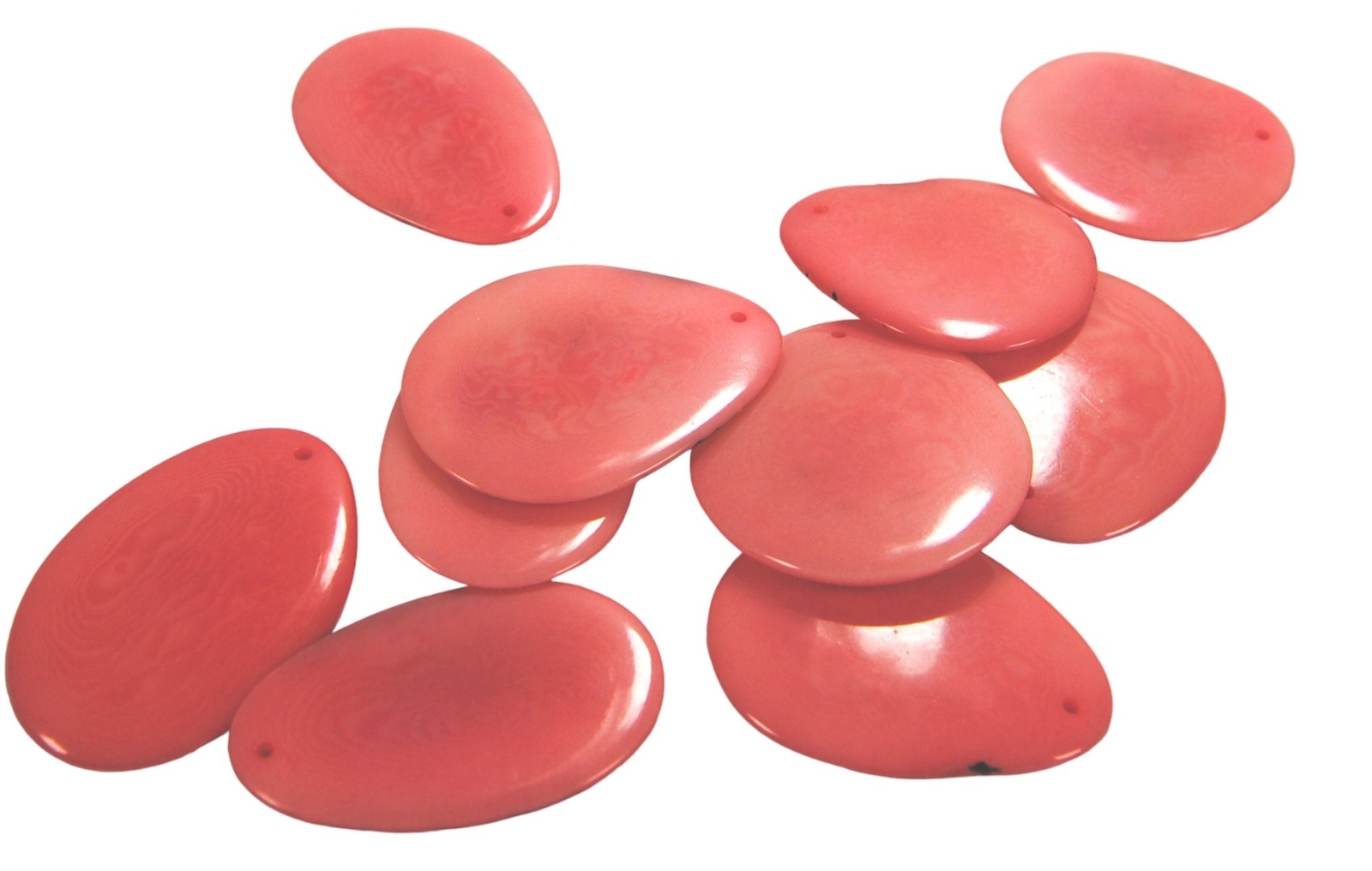 Pink Tagua Sluce x 9 3-4cm | Tagua Nut Slices | Vegan Ivory