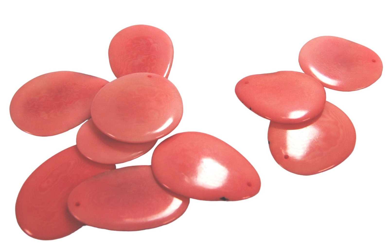 Pink Tagua Sluce x 9 3-4cm | Tagua Nut Slices | Vegan Ivory