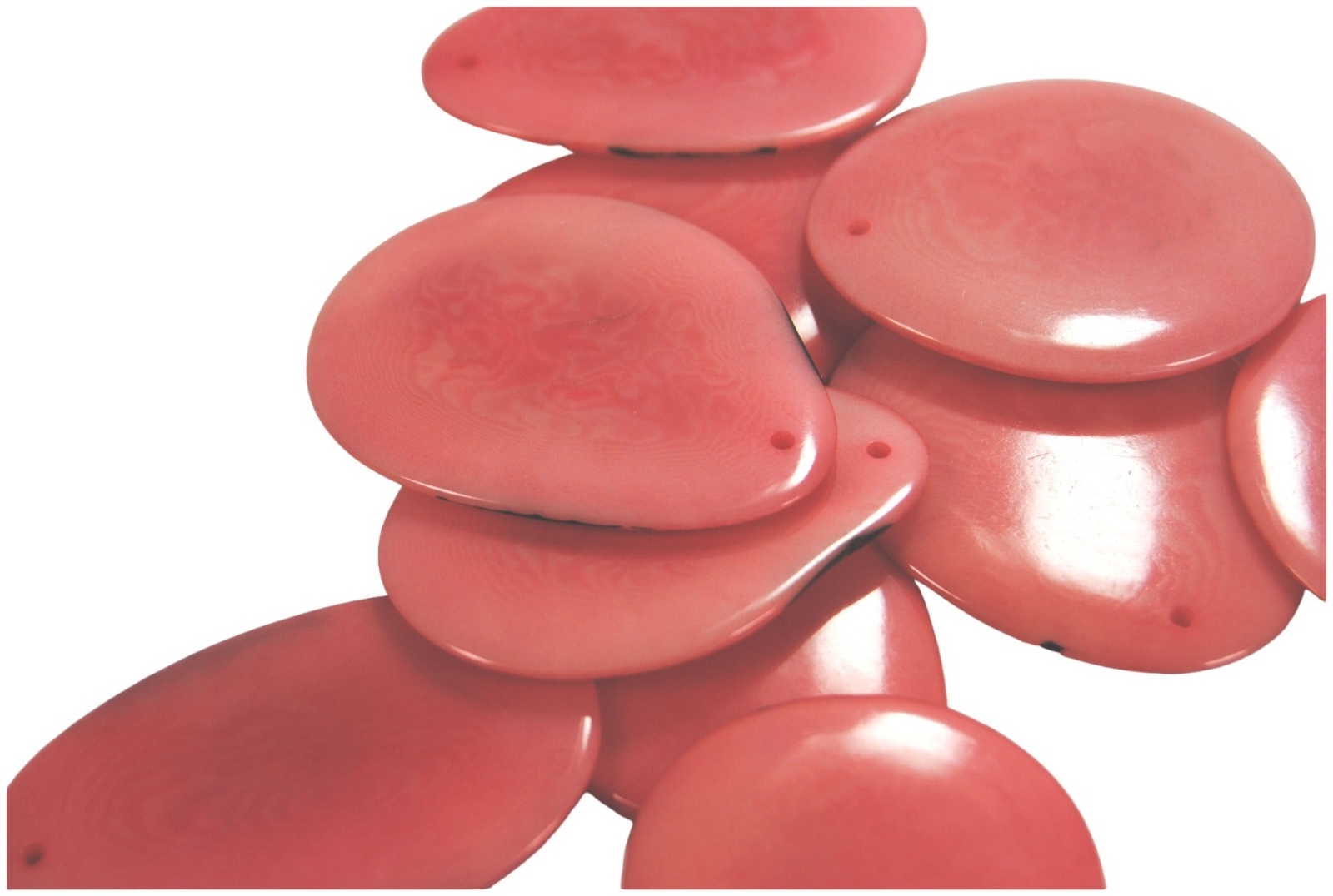 Pink Tagua Sluce x 9 3-4cm | Tagua Nut Slices | Vegan Ivory