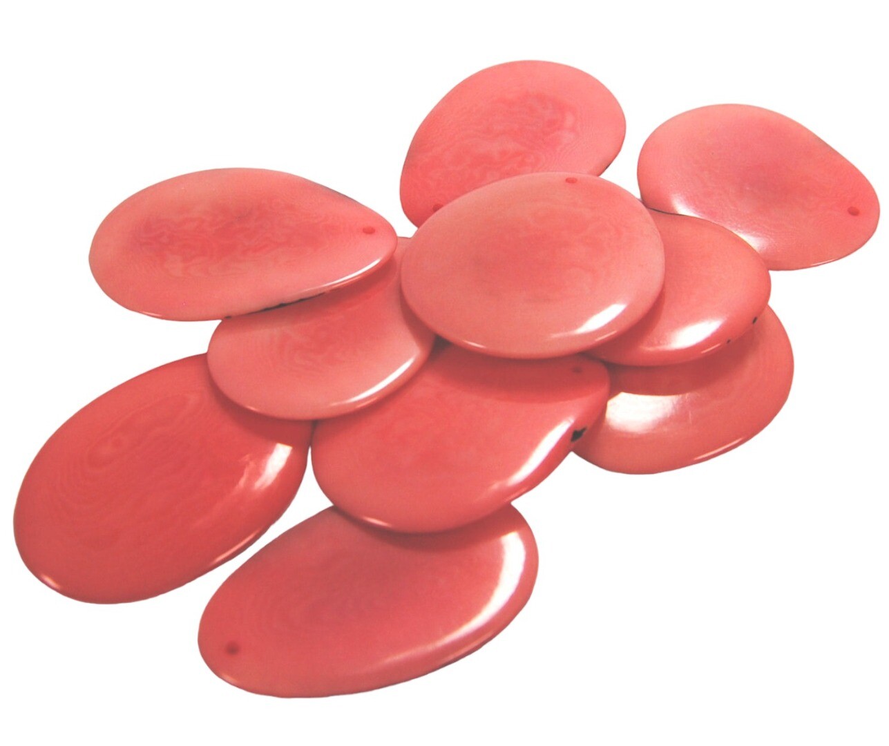 Pink Tagua Sluce x 9 3-4cm | Tagua Nut Slices | Vegan Ivory
