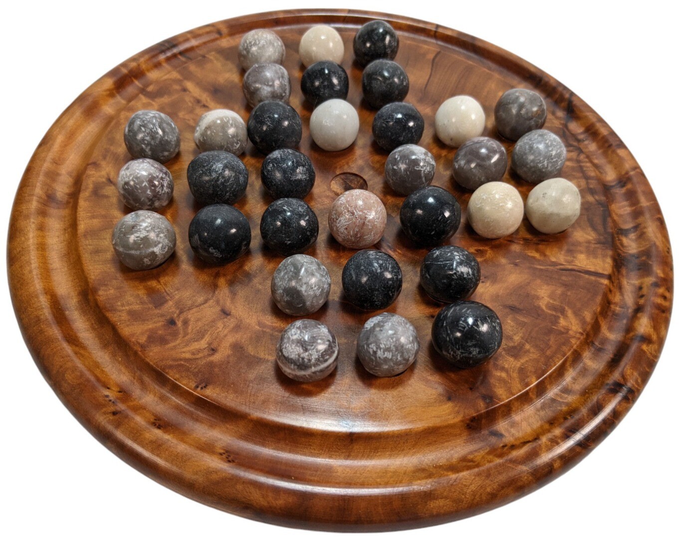 Moroccan Thuya Wood & Stone Solitaire Set 20cm/8 Fair Trade