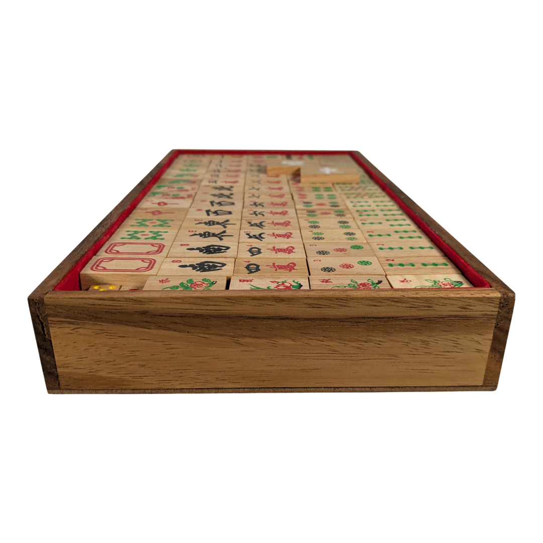 Thai Handmade Rainwood Mah Jong Set Fair Trade Damaged
