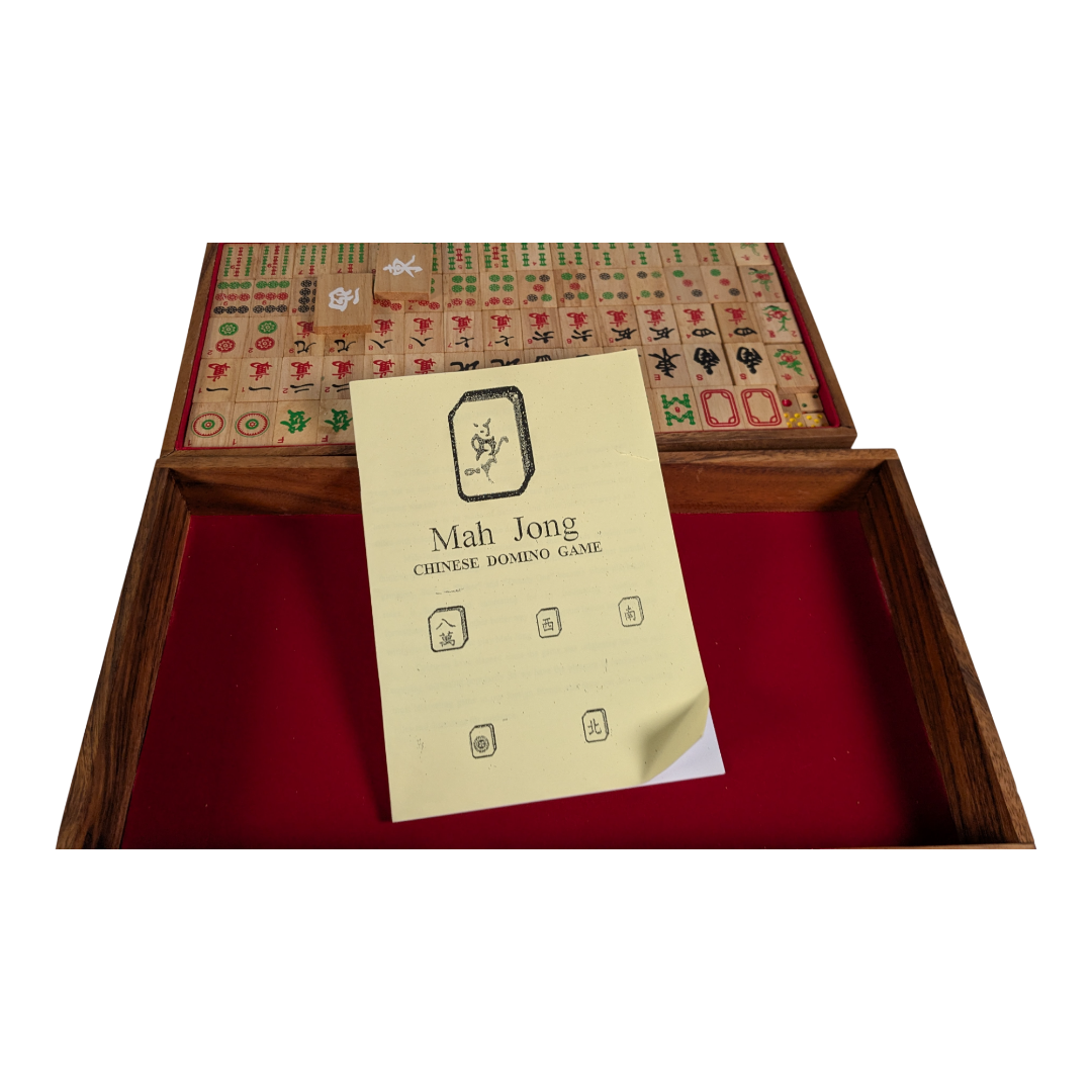 Thai Handmade Rainwood Mah Jong Set Fair Trade Damaged