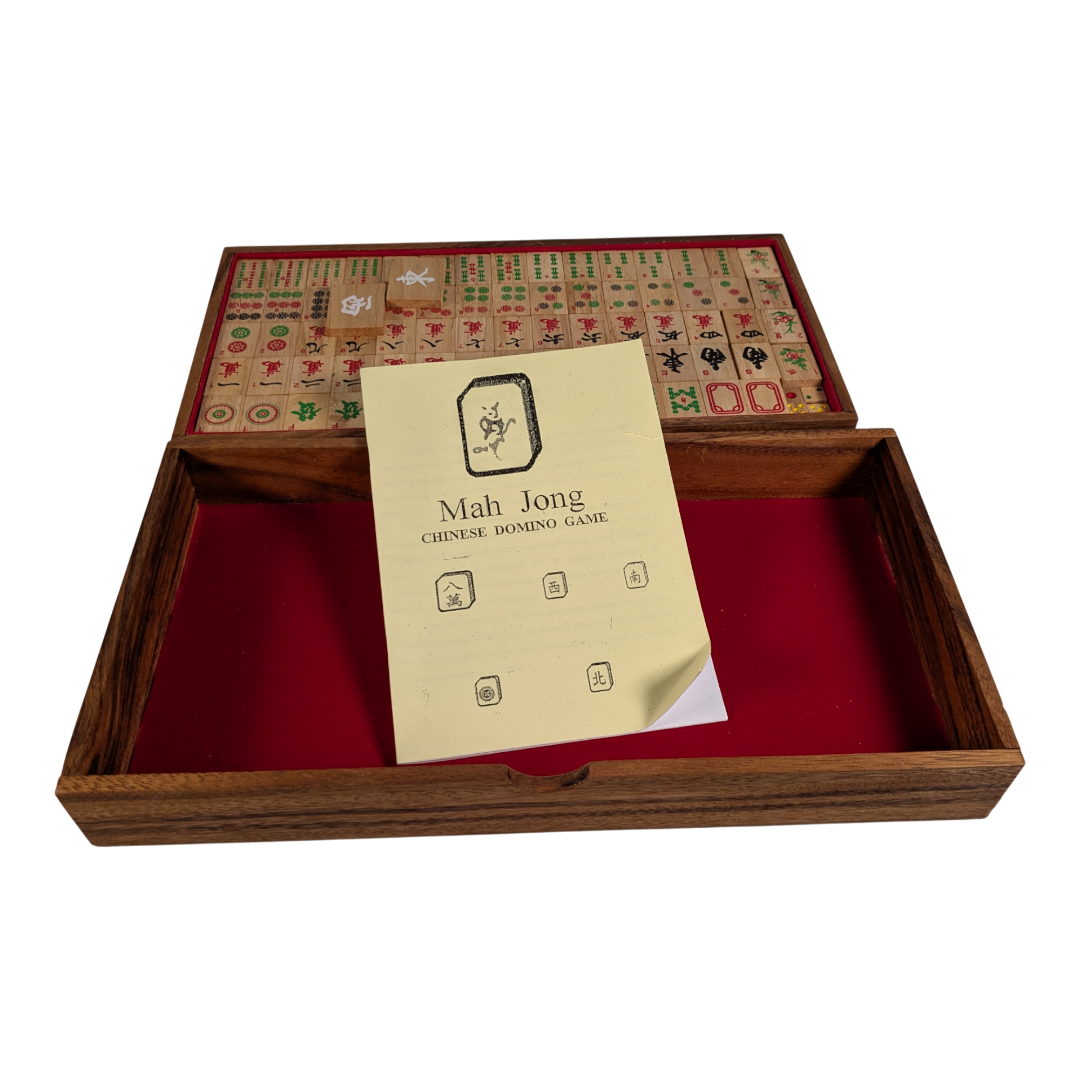 Thai Handmade Rainwood Mah Jong Set Fair Trade Damaged
