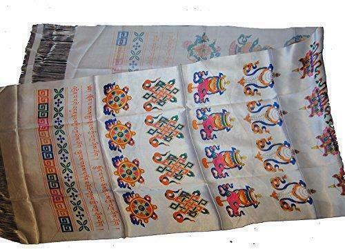 Nepal Buddhist Ritual Silk Blend Scarf - Khata/Kata/Katha 6 ft Long Boudenat