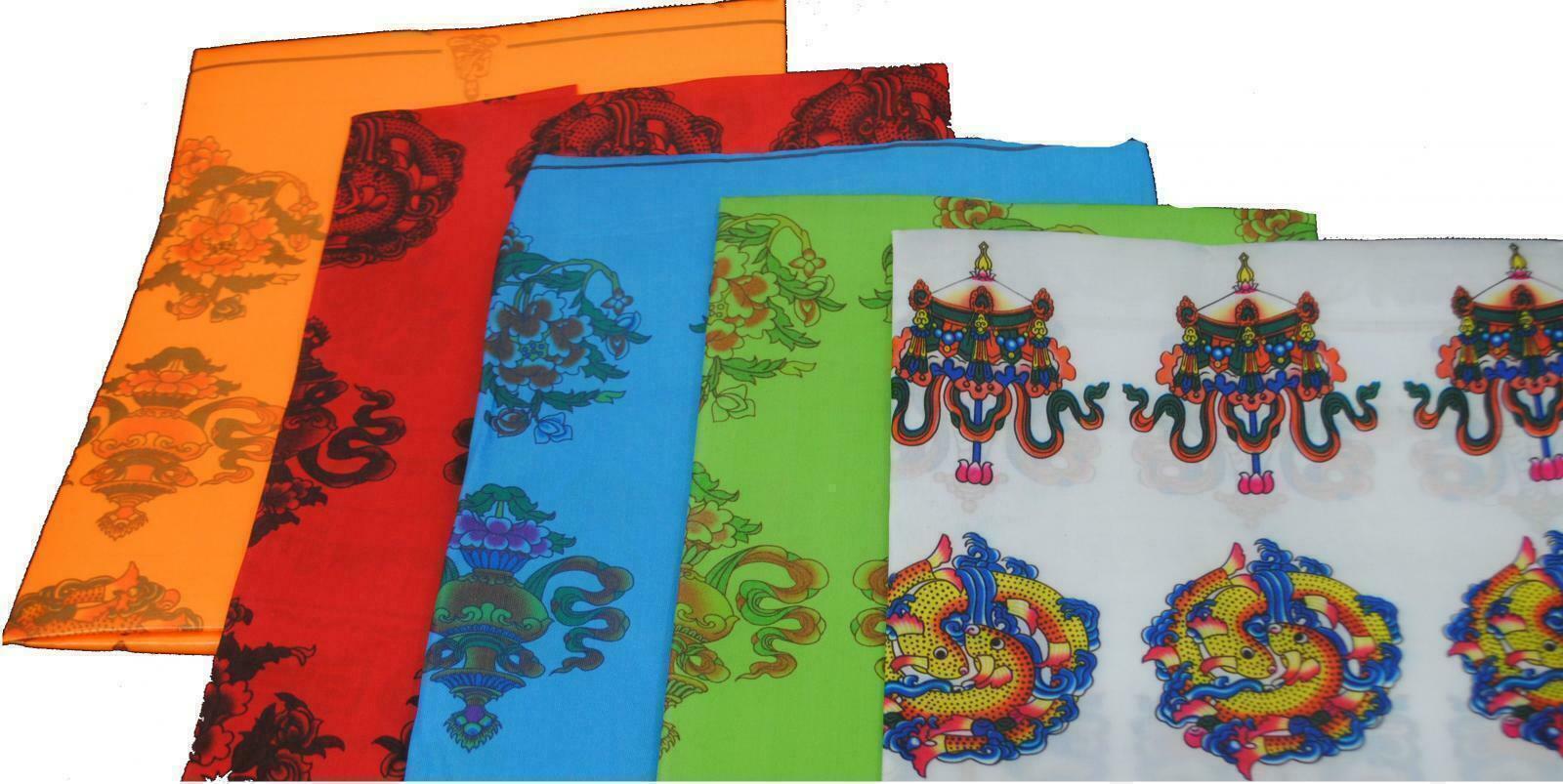 Nepal Buddhist Ritual Silk Blend Scarf - Khata/Kata/Katha 6 ft Long Boudenat