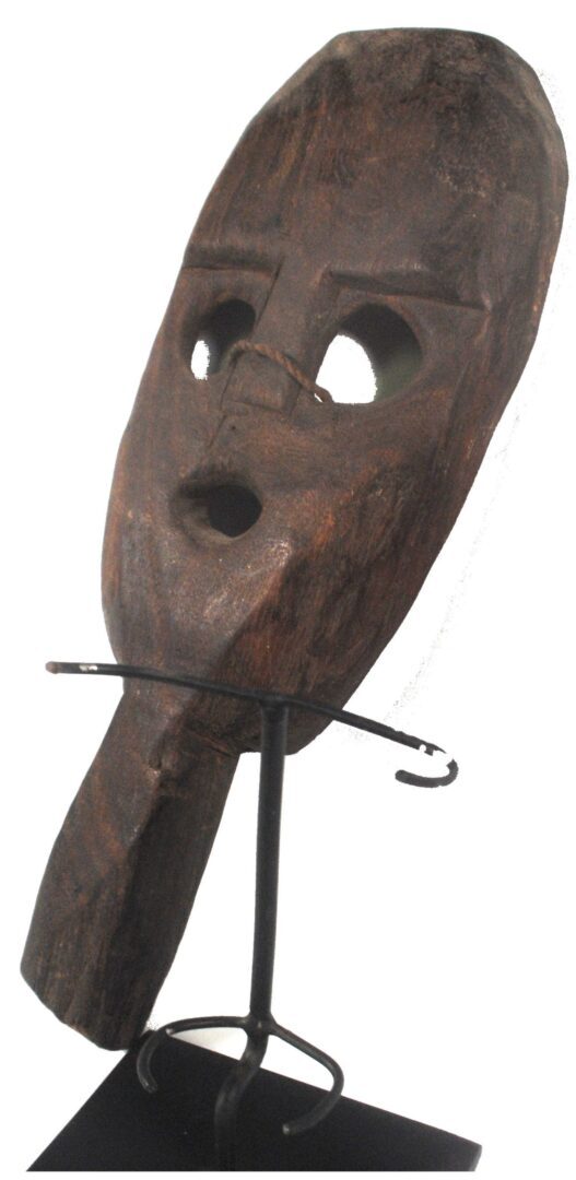 Traditional Atoni Animist Tribal Protective Paddle Mask from West Timor with
