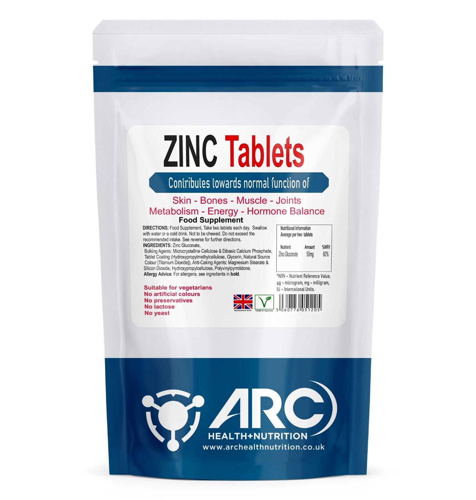 Zinc Gluconate 50mg Mineral Supplement 360 Tablets- High Strength - Vegan - Picture 9 of 15