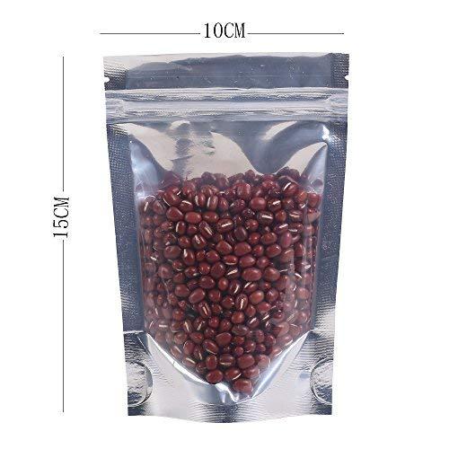 100x Gripseal Zip Seal Lock Food Bags Stand-up Pouch BPA Free Clear/Silver - Picture 10 of 15