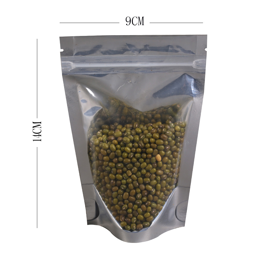 100x Gripseal Zip Seal Lock Food Bags Stand-up Pouch BPA Free Clear/Silver - Picture 9 of 15