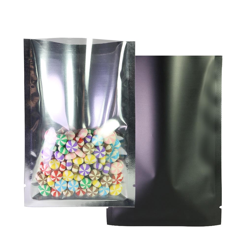 100x Open Top Bags Pouch Sachet Clear Black Mylar Film BPA Free Food Packing - Picture 23 of 31
