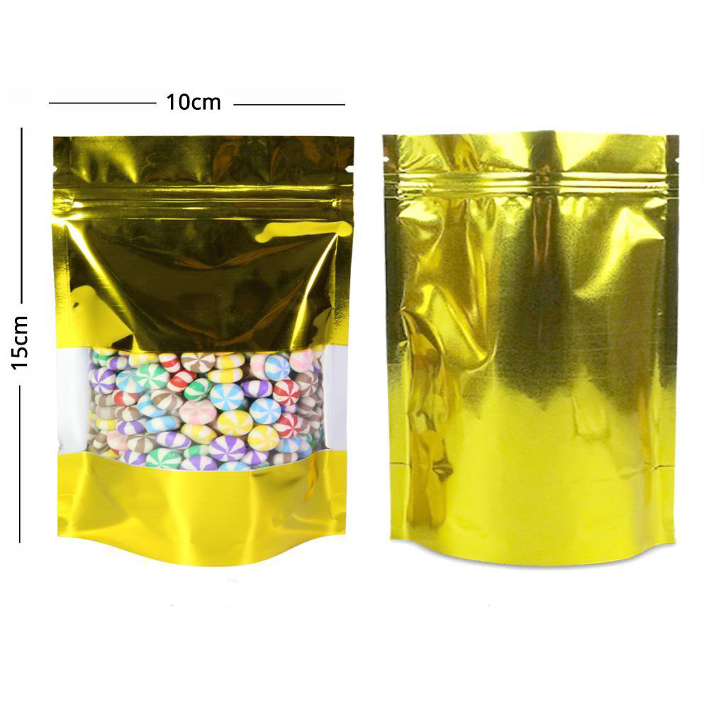 Gripseal Lebensmitteltaschen Stand Up Zwickel Beutel golden klares Fenster BPA kostenlose Verpackung - Bild 8 von 17