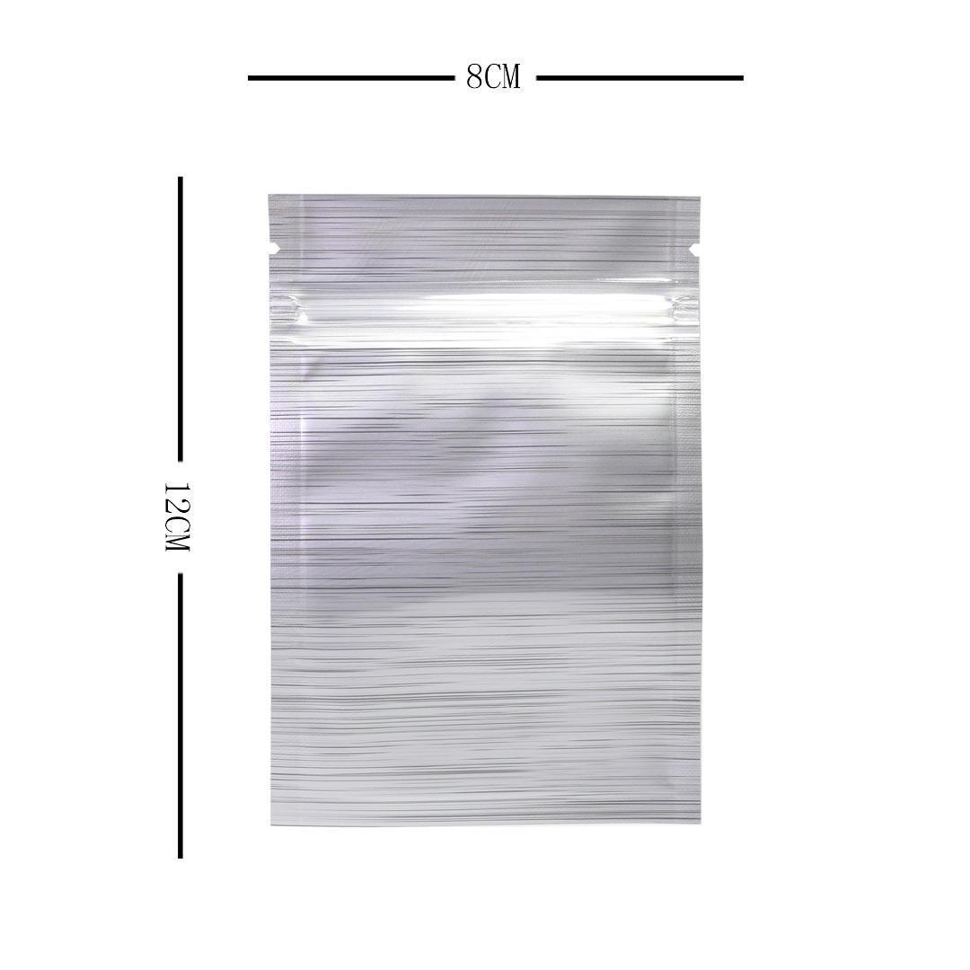 Clear Silver Stripe Gripseal Bags Zip Seal Lock Flat Pouch BPA Free Food Packing - Picture 13 of 19
