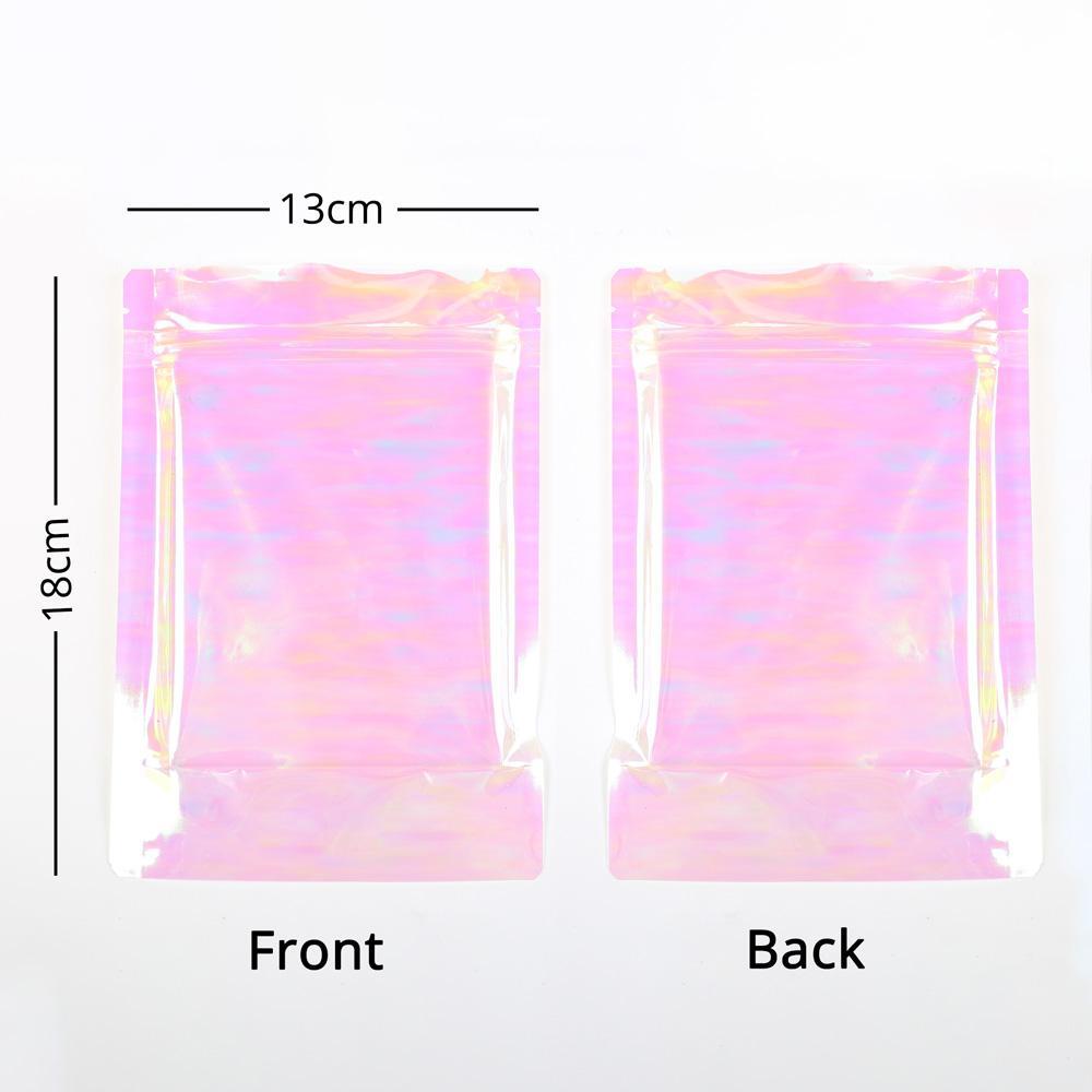 Gripseal Zip Seal Lock Food Bags Gusset Stand Up Pouch Holographic Pink BPA Free - Picture 12 of 18
