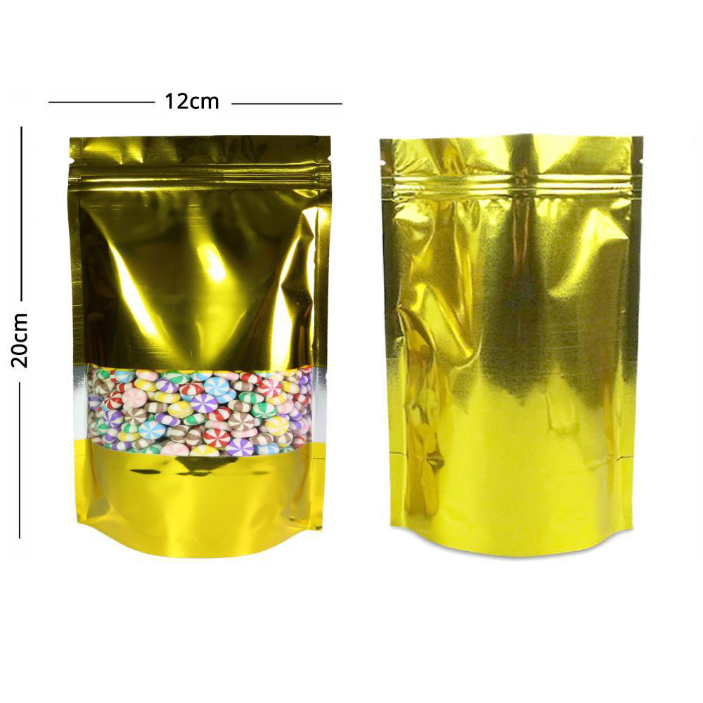 Gripseal Lebensmitteltaschen Stand Up Zwickel Beutel golden klares Fenster BPA kostenlose Verpackung - Bild 11 von 17