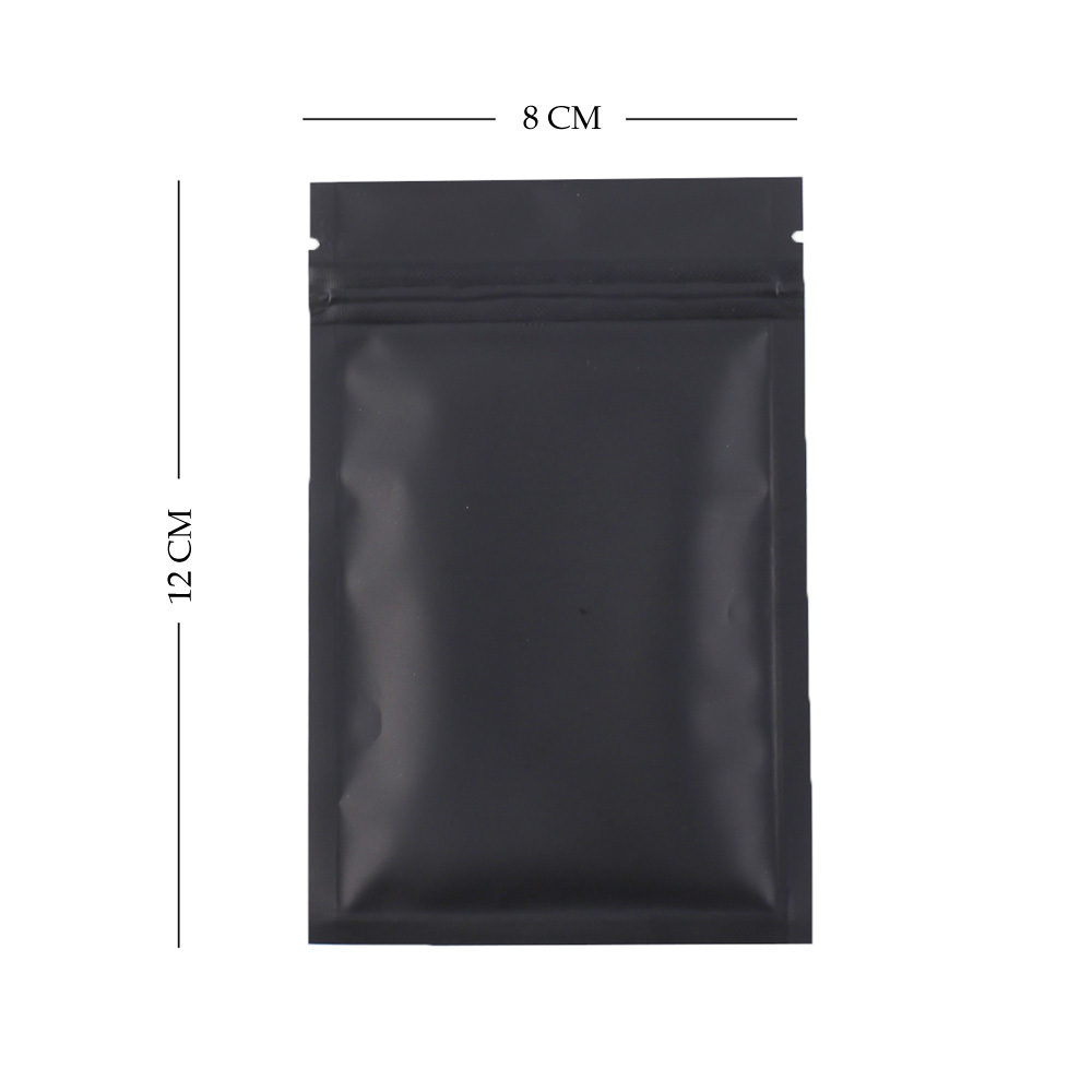Matte Black Gripseal Food Bags Zip Seal Lock Mylar Flat Pouch BPA Free Packaging - Picture 17 of 34