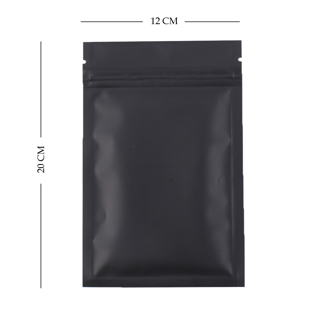 Matte Black Gripseal Food Bags Zip Seal Lock Mylar Flat Pouch BPA Free Packaging - Picture 19 of 34