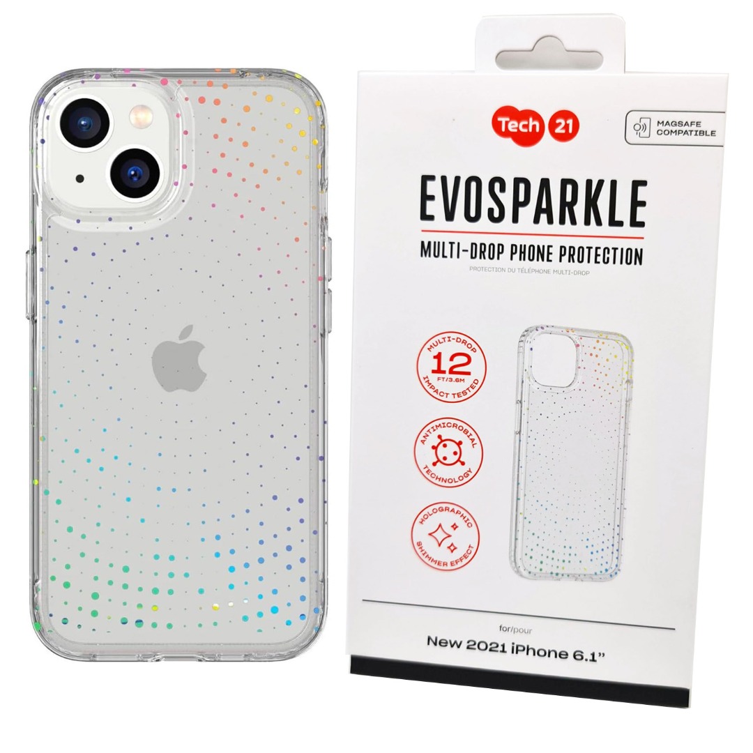 Tech21 Case for iPhone 13 & 4 Series Evo Sparkle Radiant Shockproof Cover Drop P - Picture 42 of 58
