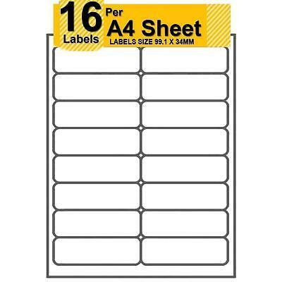 A4 SELF ADHESIVE STICKY PEEL ADDRESS LABELS SHEETS FOR LASER INKJET ...