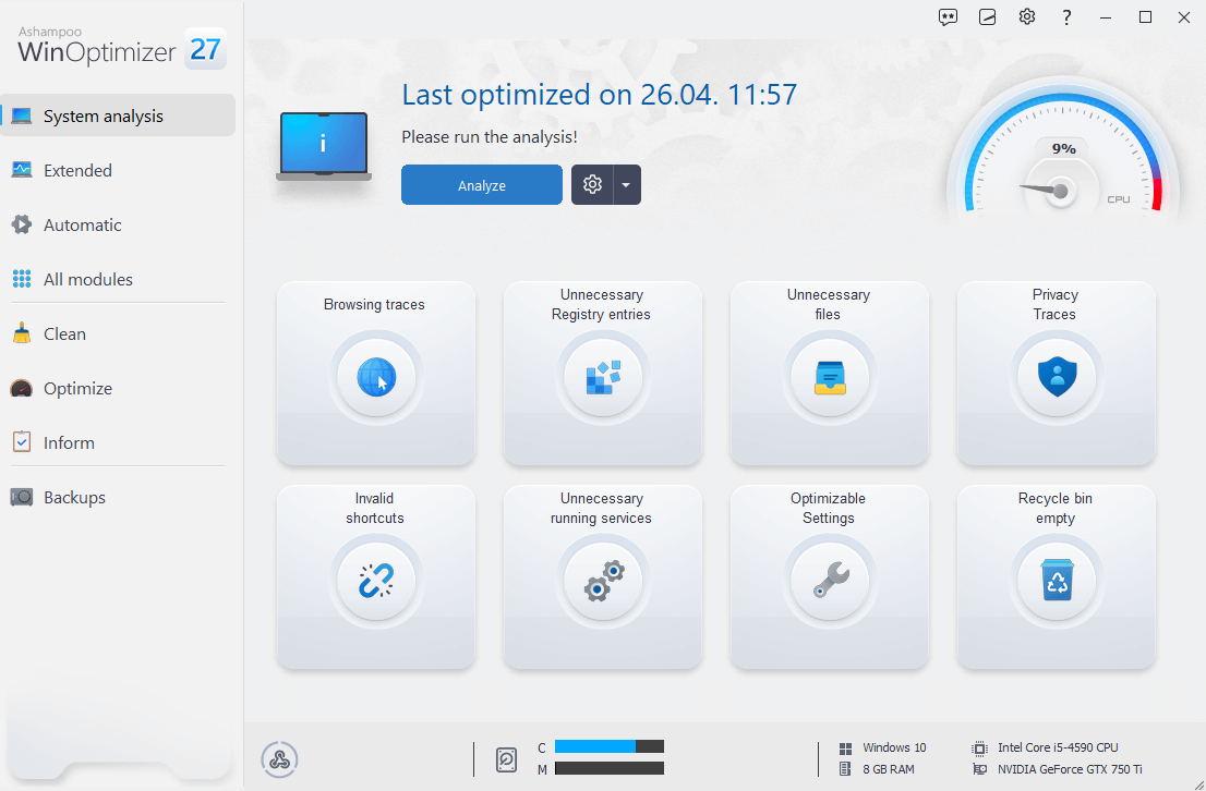 Ashampoo WinOptimizer 27 Améliorer Fix Optimize Améliorer Windows - Photo 7/20