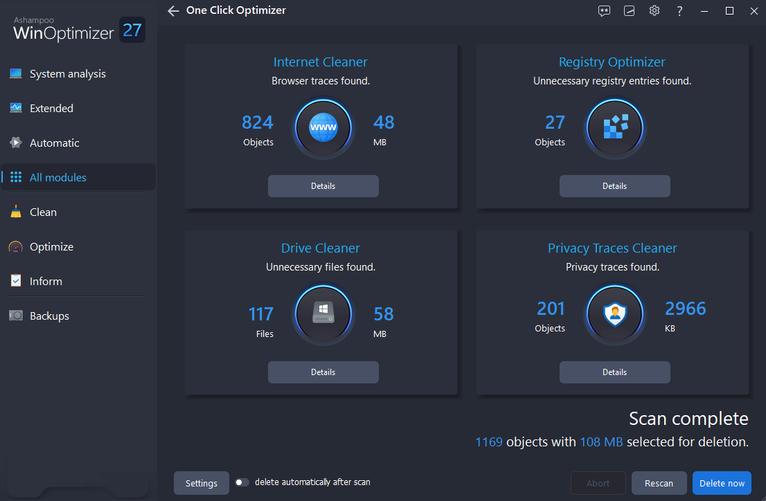 Ashampoo WinOptimizer 27 Améliorer Fix Optimize Améliorer Windows - Photo 10/20