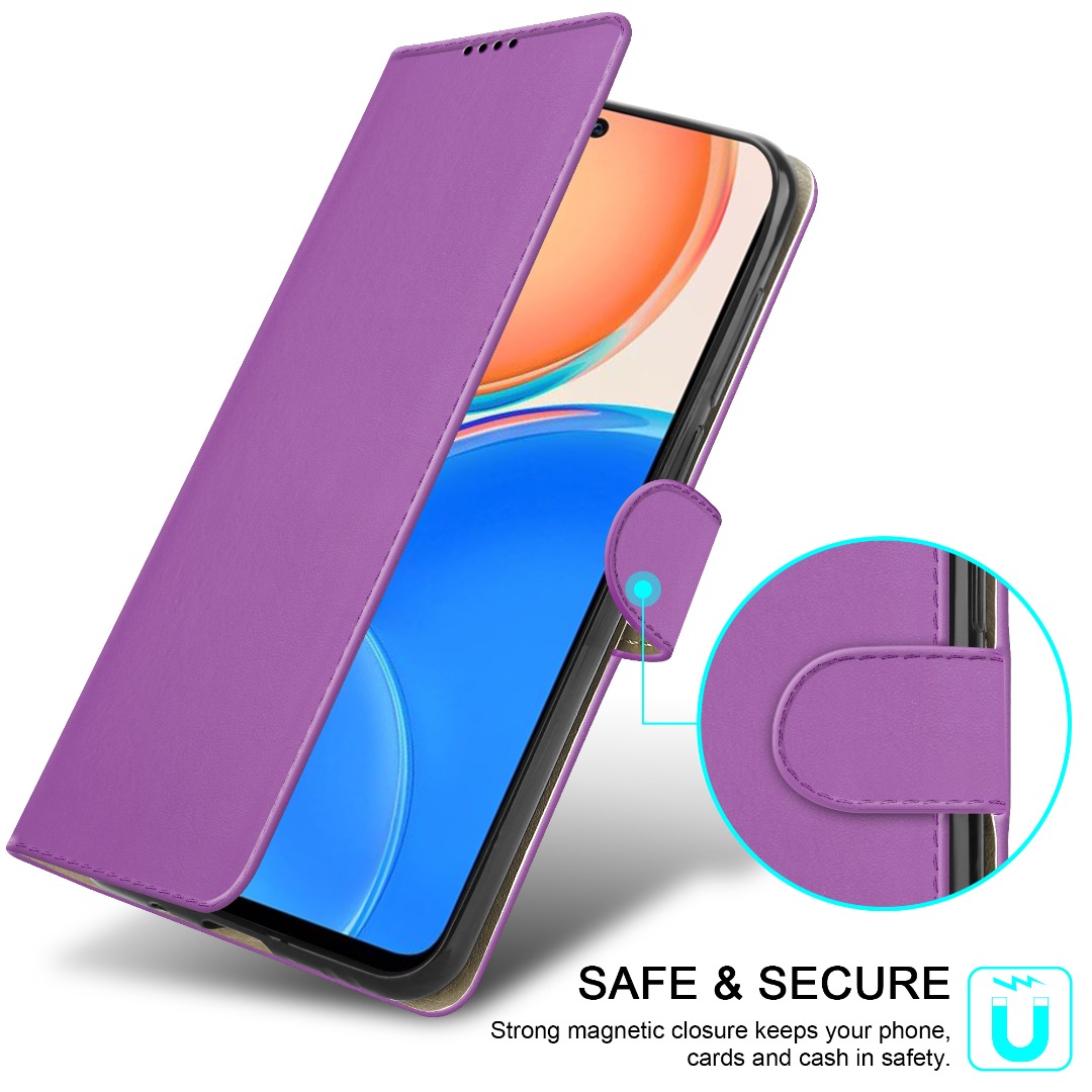 MAMA MOUTH Cover Per Honor X7b/Honor 90 Smart 5G, Custodia Flip Pelle Portafoglio, Magnetica Libro Slim Silicone TPU Bumper Cover Per Honor X7b, Wallet con Slot Schede Supporto Antiurto Case Blu Nero