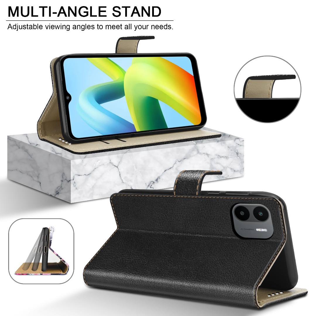 Custodia Per Xiaomi Redmi A1 In Pelle Con Protezione In Silicone
