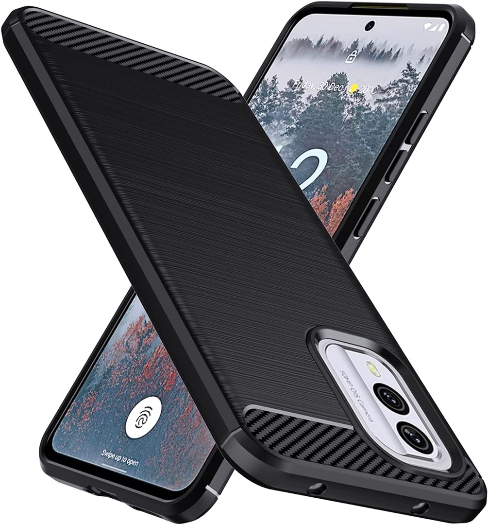 Per Nokia X30 5G Custodia,Sottile Carbonio Fibra Silicone Gel