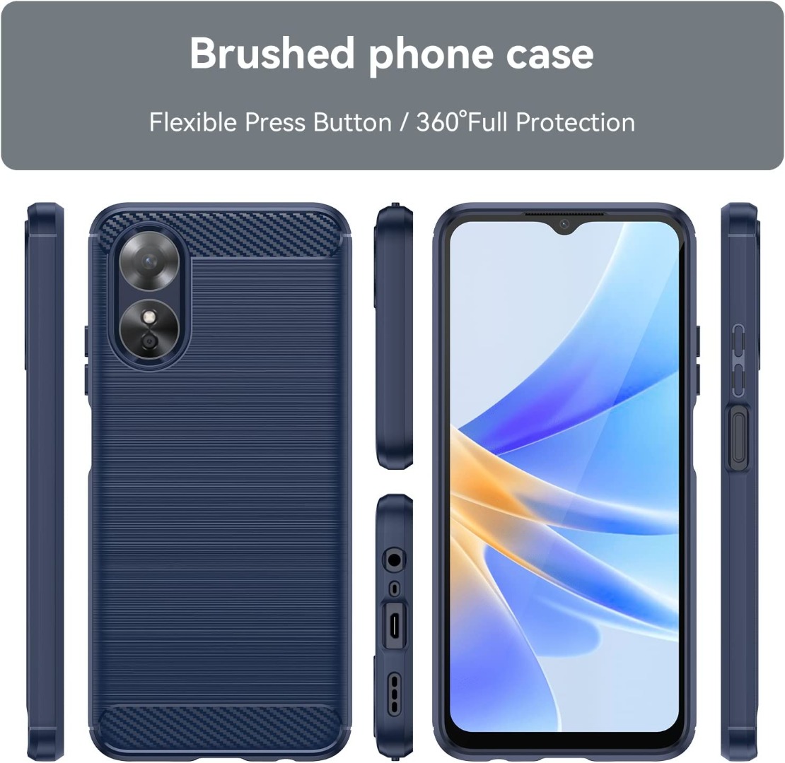 ESTH® Custodia Silicone Liquido Per Oppo A17 Con Protezione Anti-Germi E Fodera In Microfibra, Cover In Silicone A Antiurto 360°, Azzurro - Foto 10