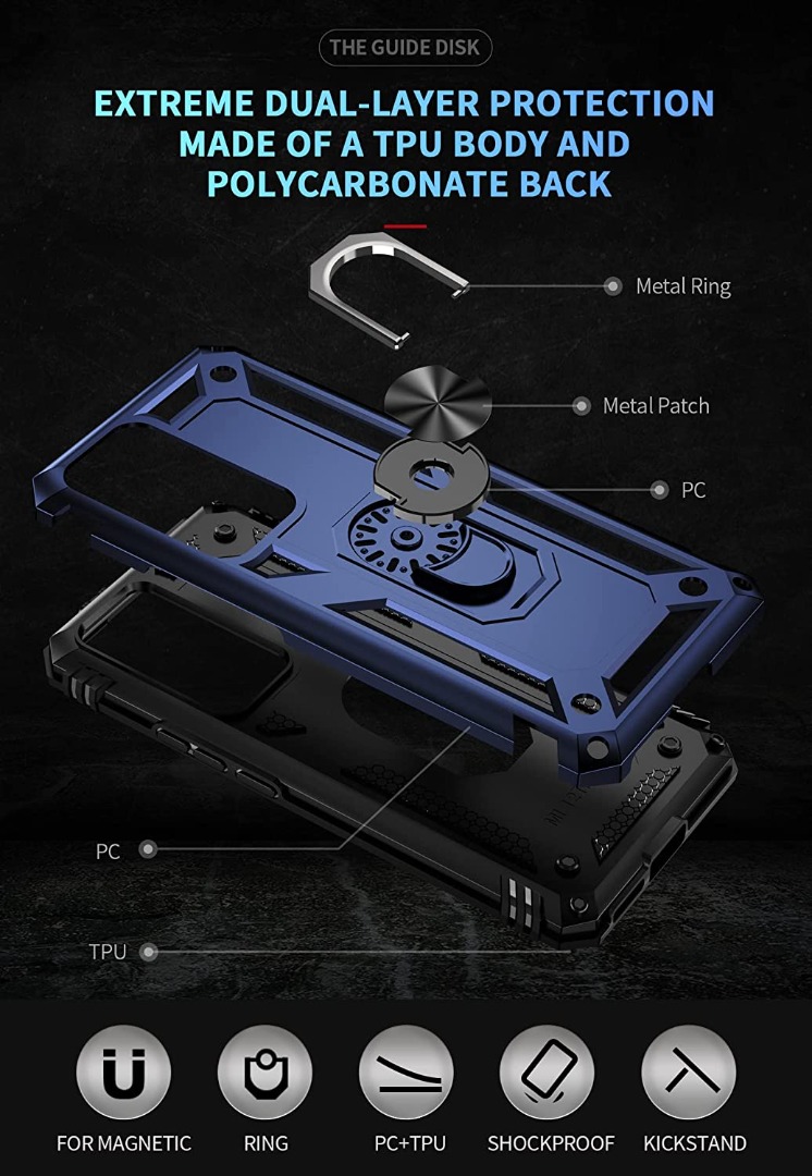 UPLAI Elegante Cover per Xiaomi 11T Pro 5G/Xiaomi 11T 5G, Ultra Sottile Premio TPU Antiurto Custodia Insieme a Anello Cavalletto, Moda Progettazione Galvanica Caso.Porpora