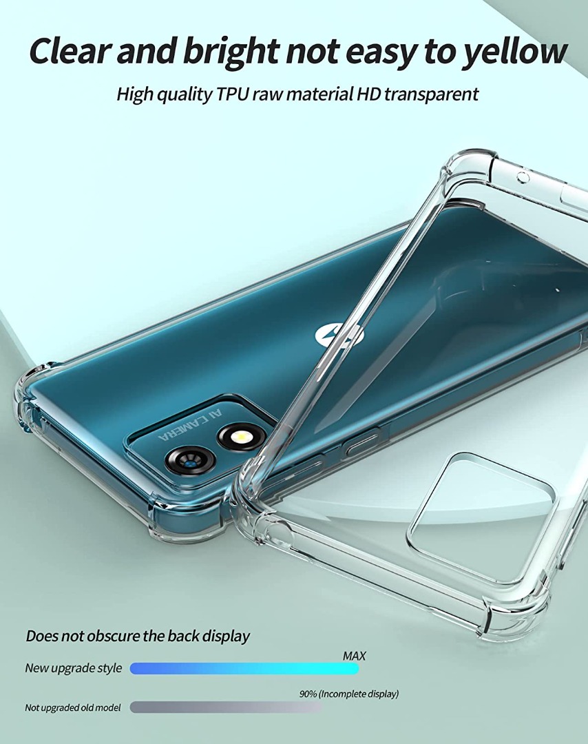 Per Motorola Moto E13 Custodia, Sottile Trasparente Silicone Anti-urto Gel Cover