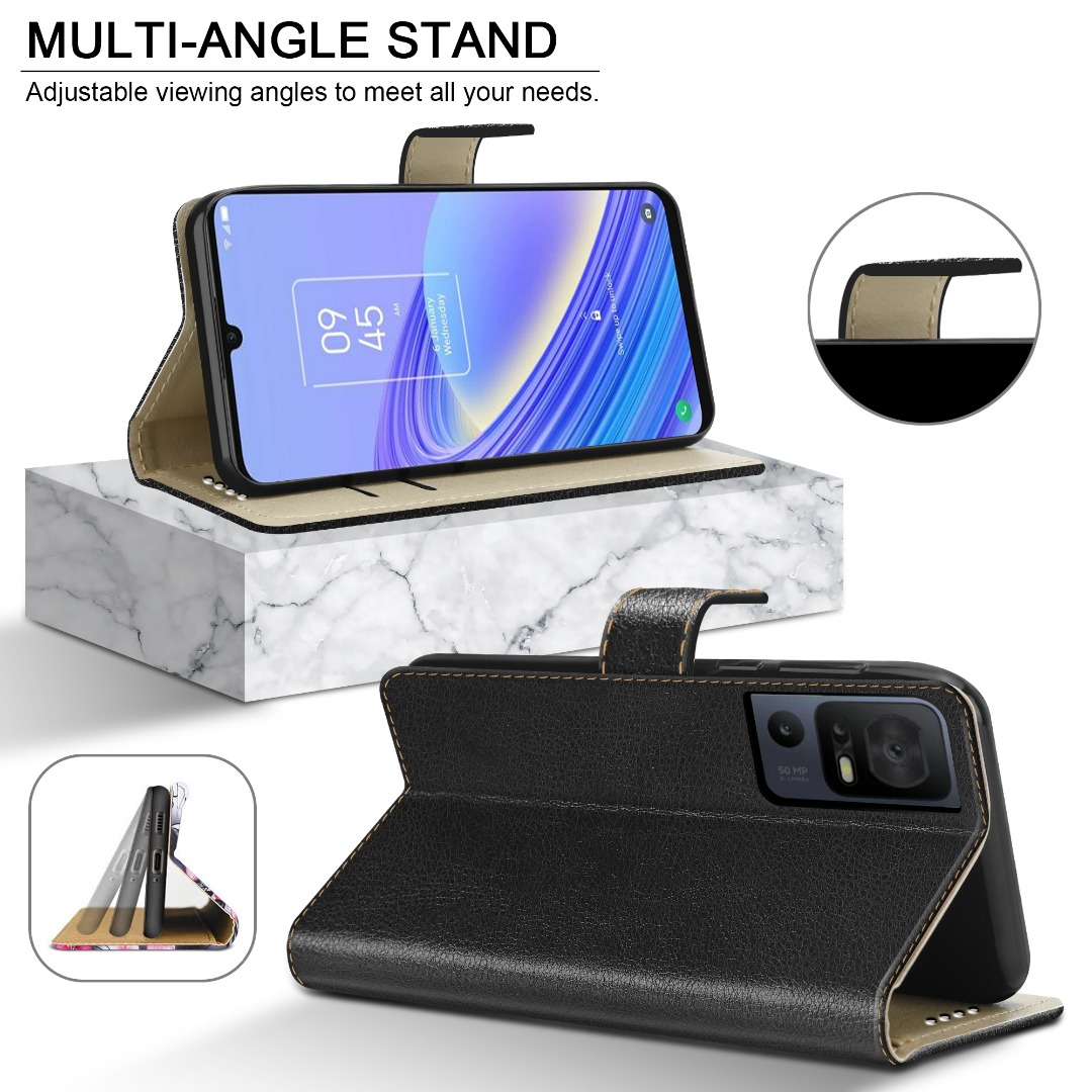 Leder-Geldbörsen-Hülle Für TCL 40 SE – Mit Magnetverschluss, Ständer & Stoßfestem Schutz Leder-Geldbörsen-Hülle Für TCL 40 SE – Mit Magnetverschluss, Ständer & Stoßfestem Schutz