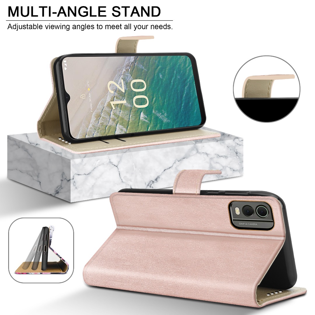 Custodia Portafoglio In Pelle PU Per Xiaomi Mi 11 – Arancione, Con Supporto E Slot Carte