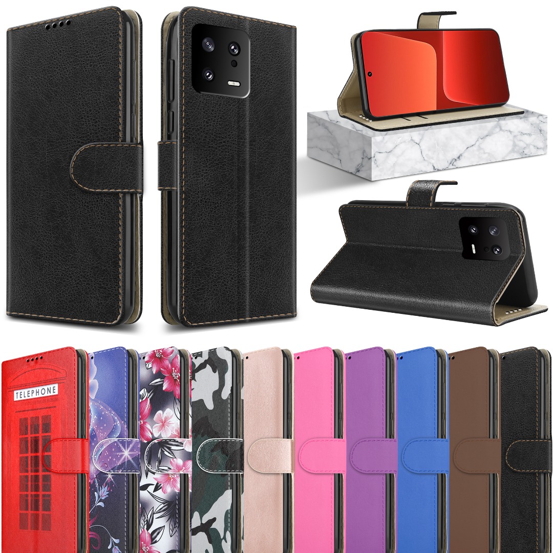 Custodia Portafoglio In Pelle PU Per Xiaomi Mi 13 Ultra – Con Slot Carte E Funzione Stand – Nero