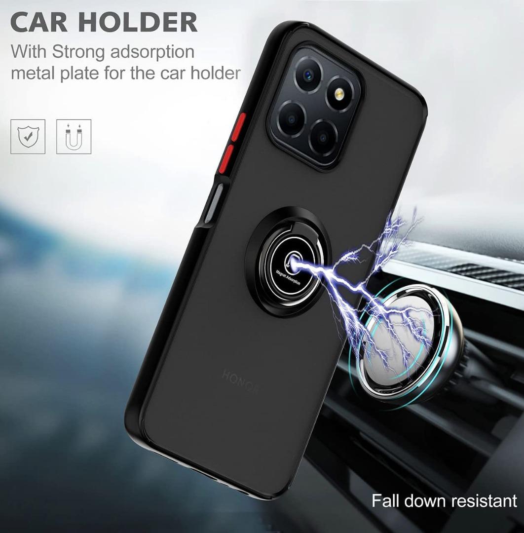 Cover Armor Per Honor X6 E X8 5G - Custodia TPU Antiurto Con Anello Supporto E Protezione Fotocamera - Blu