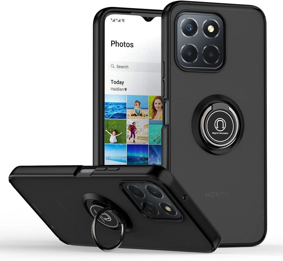 Custodia Honor 70 5G Con Cavalletto – Cover Antiurto In PC+TPU Nera, Protezione Obiettivo E Bordi Rialzati - 5
