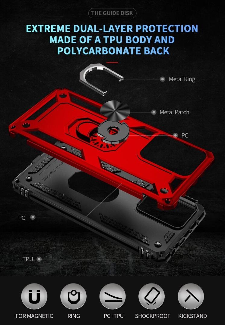 Custodia Per Xiaomi Poco X5 PRO 5G Con Anello Rotante 360° E Supporto – Cover Sottile Antiurto In TPU E PC – Colore Blu