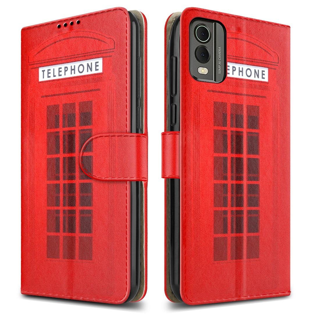 Custodia A Portafoglio Per Nokia XR21 5G SEAHAI - Pelle PU, Supporto Integrato, Tasca Per Carte Con Blocco RFID, Rosso - 2