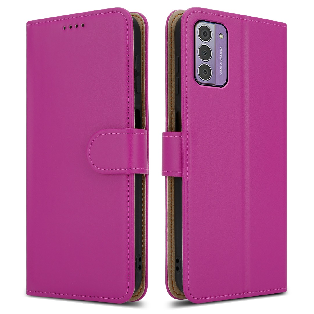 HAOYE Cover Portafoglio In PU Per Nokia G42 | Custodia Flip Con Slot Carte, Supporto E Chiusura Magnetica, Colore Rosso