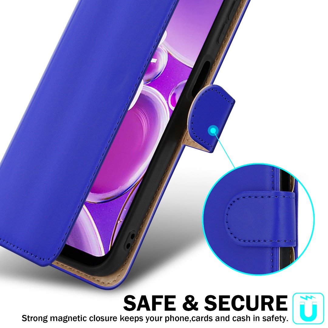 Per Nokia C32 Custodia Sottile Portafoglio IN Pelle Flip Stand Telefono