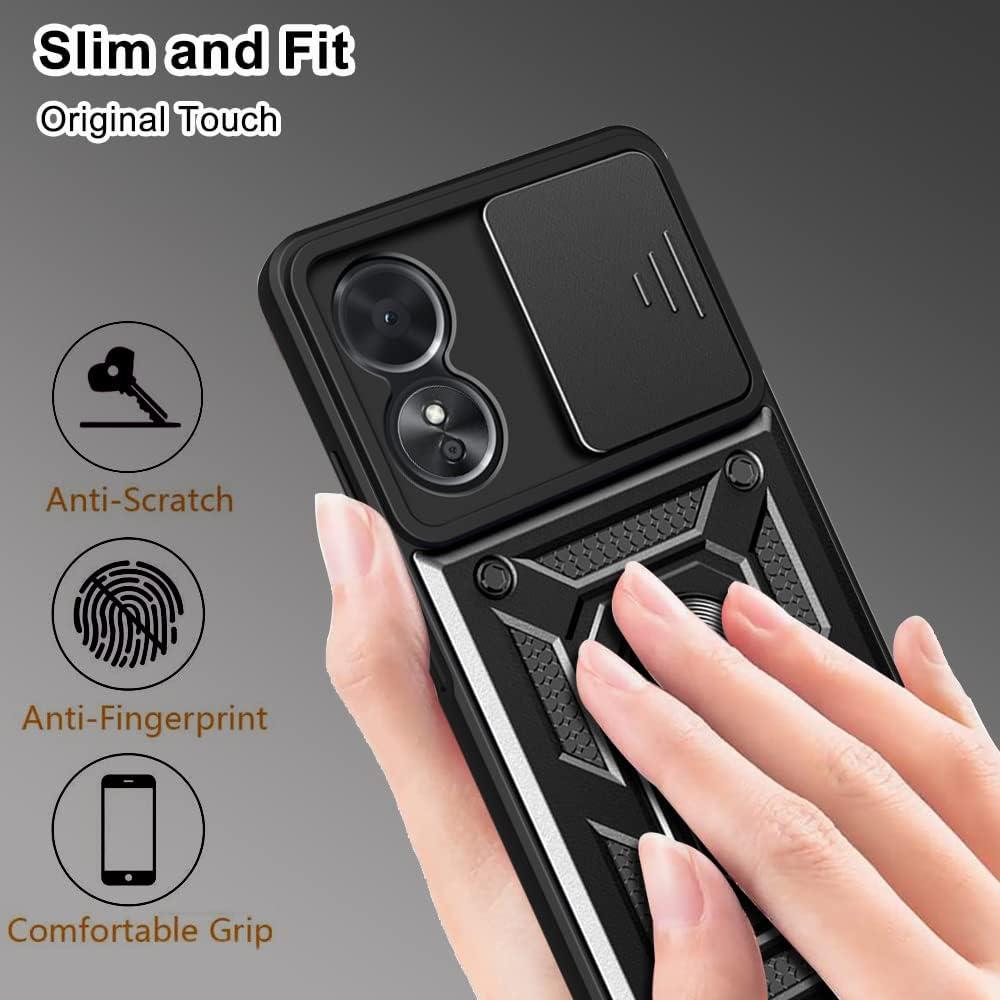 COMAKU Cover per Oppo A78 5G / Oppo A58 5G, con 360° Magnetica Anello Supporto, Anti Caduta e Resistente Agli Urti, Cover per Oppo A78 5G / Oppo A58 5G - Blu