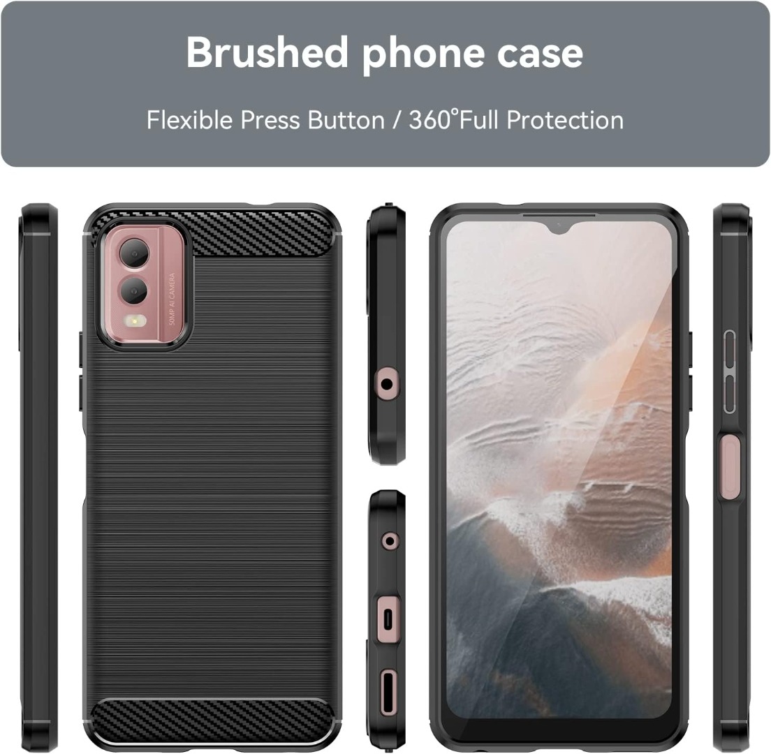 DQG per Nokia C300 Custodia, Nero Ultrasottile Silicone Case TPU
