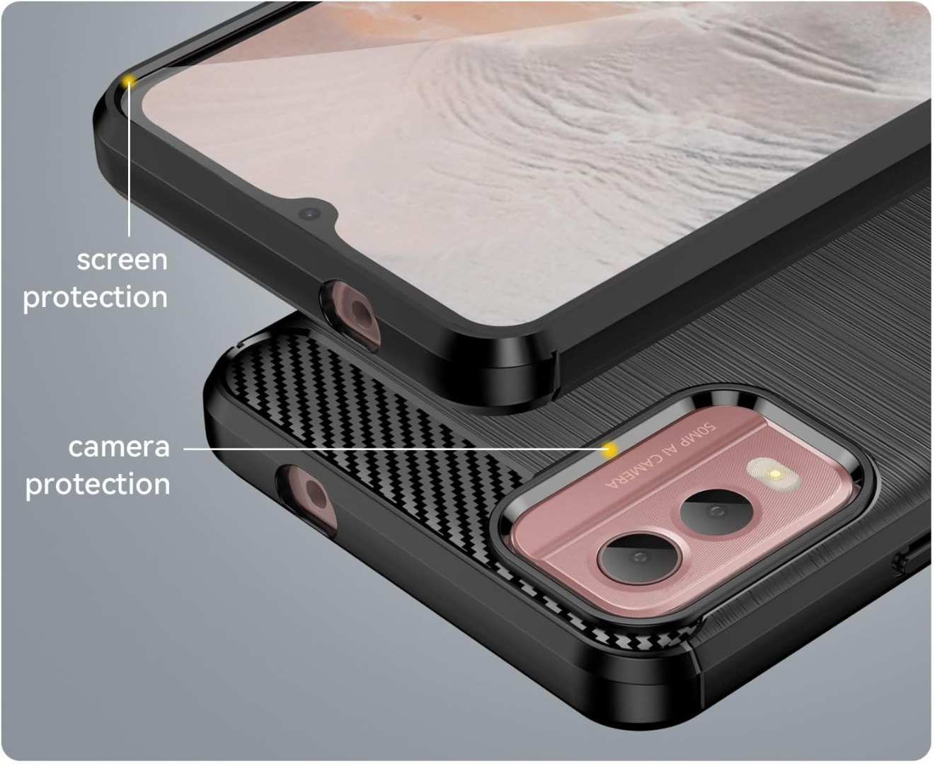 Custodia Nokia C32 Flip Rosso Goffrato - Protezione 360 e Portafoglio