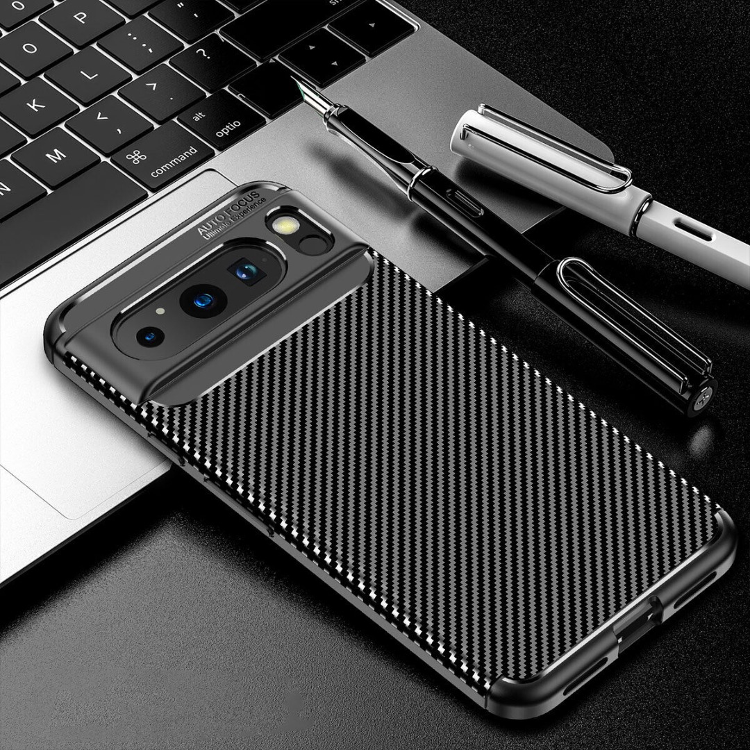 Custodia OTS Per Google Pixel 9a/9/9 Pro XL/10 Pro XL – Antiurto Con Design Pattern (TPU Nero)
