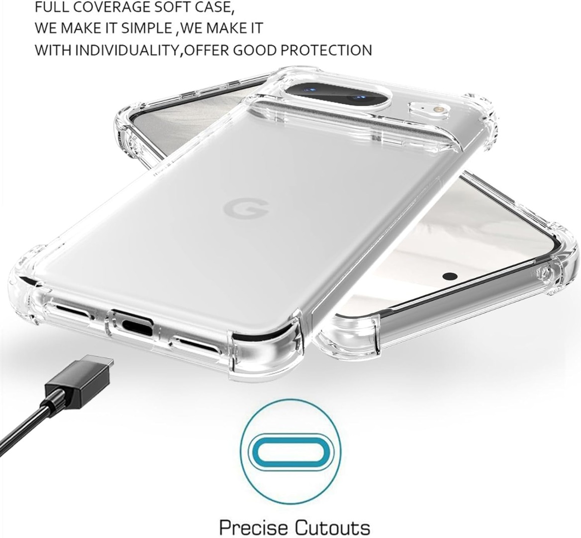 Produktbild von Pixfab Schlanke Silikon Hülle Für Google Pixel 8 - Klar, Stoßfest & Schutzoptimiert