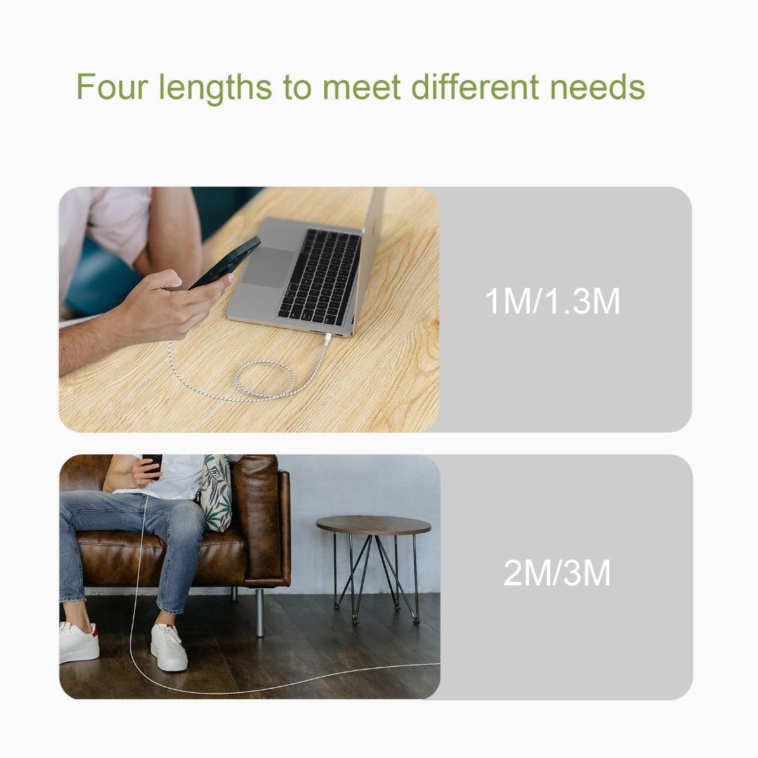 Câble USB-A Vers USB-C Tressé Pour Google Pixel 8 Pro - Charge Rapide, 1/2/3m, Neuf