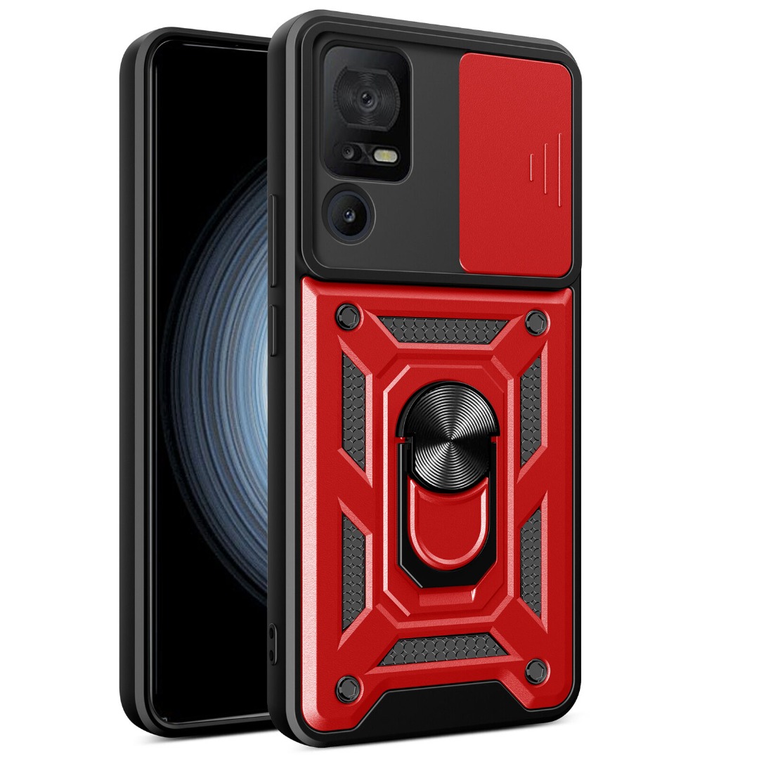 For TCL 40 SE Case, Slim Ring Armor Shockproof Stand Phone Camera Lens Cover - 第 15/16 張圖片
