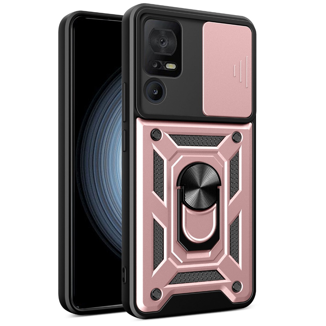 For TCL 40 SE Case, Slim Ring Armor Shockproof Stand Phone Camera Lens Cover - 第 16/16 張圖片