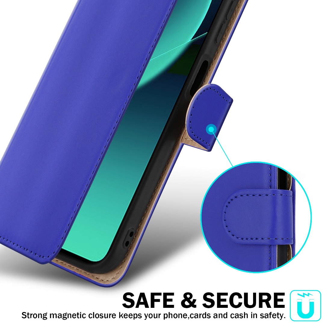 Custodia Portafoglio In Pelle PU Per Xiaomi 13T E 13T Pro, Con Chiusura Magnetica, 2 Scomparti Per Carte E Pellicola Protettiva Inclusa