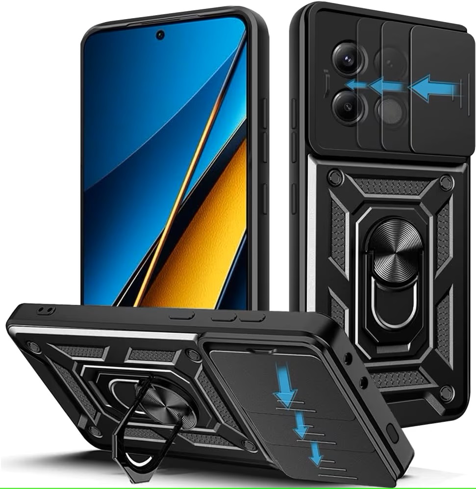 3 en 1 Coque pour Xiaomi Poco X6 Pro Verre Trempé 2 Pièces, [Anti-Jaune] Antichoc Antirayures